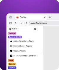 Detail of the Firefox Sync view
